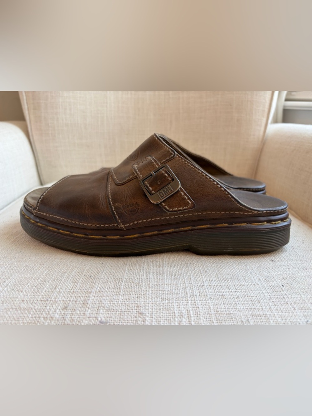 Dr. Martens Men’s Docs Vintage Leather “Air Wair” Chunky Platform Slides Size 11